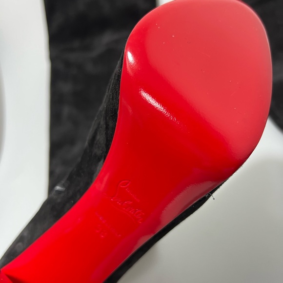 Christian Louboutin Movida Suede 130mm Platform Boots Black Women’s EU 38/US 8 - Picture 7 of 11